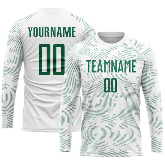 Jersey Sublimation Kelly White Uniform Custom Green Soccer Jersey Sublimation Kelly White Uniform Custom Green Soccer