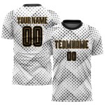 Uniform Soccer White Sublimation Custom Black-Old Gold Jersey Uniform Soccer White Sublimation Custom Black-Old Gold Jersey