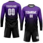 Purple White-Black Soccer Fade Uniform Jersey Custom Fashion Sublimation Purple White-Black Soccer Fade Uniform Jersey Custom Fashion Sublimation