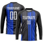 Custom Jersey Soccer Uniform Black Sublimation White-Royal Custom Jersey Soccer Uniform Black Sublimation White-Royal