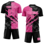 Pattern Uniform Pink Graffiti Custom Soccer Scratch Sublimation Black-White Jersey Pattern Uniform Pink Graffiti Custom Soccer Scratch Sublimation Black-White Jersey