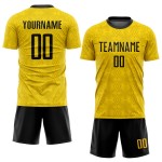 Soccer Gold Sublimation Black Custom Jersey Uniform Soccer Gold Sublimation Black Custom Jersey Uniform