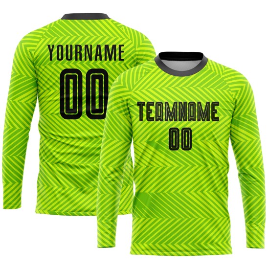 Custom Sublimation Uniform Jersey Black Soccer Green Neon Custom Sublimation Uniform Jersey Black Soccer Green Neon