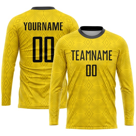 Soccer Gold Sublimation Black Custom Jersey Uniform Soccer Gold Sublimation Black Custom Jersey Uniform