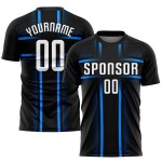 Soccer Custom Blue Uniform White-Light Black Sublimation Jersey Soccer Custom Blue Uniform White-Light Black Sublimation Jersey