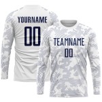 Soccer Uniform Sublimation White Jersey Navy Custom Soccer Uniform Sublimation White Jersey Navy Custom