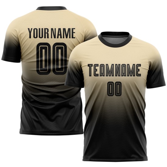 Soccer Black Uniform Custom Jersey Cream Fade Fashion Sublimation Soccer Black Uniform Custom Jersey Cream Fade Fashion Sublimation