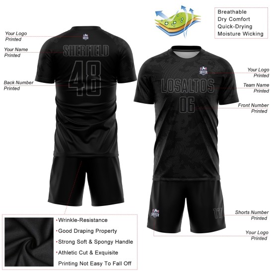 Gray Jersey Black Uniform Soccer Sublimation Custom Gray Jersey Black Uniform Soccer Sublimation Custom