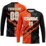 Orange-Old Black Pattern Sublimation Graffiti Uniform Custom Jersey White Scratch Soccer Gold Orange-Old Black Pattern Sublimation Graffiti Uniform Custom Jersey White Scratch Soccer Gold
