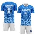 Soccer White Royal Uniform Custom Sublimation Jersey Soccer White Royal Uniform Custom Sublimation Jersey