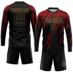 Custom Old Sublimation Uniform Black Gold-Red Black Jersey Soccer Custom Old Sublimation Uniform Black Gold-Red Black Jersey Soccer