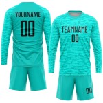 Uniform Custom Aqua Sublimation Soccer Jersey Black Uniform Custom Aqua Sublimation Soccer Jersey Black