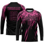 Black Uniform Jersey Soccer Sublimation Pink Custom Black Uniform Jersey Soccer Sublimation Pink Custom