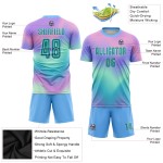 Soccer Tie Dye Custom Uniform Jersey Sublimation Teal-White Soccer Tie Dye Custom Uniform Jersey Sublimation Teal-White