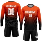 Uniform Soccer Fashion White-Black Fade Orange Sublimation Jersey Custom Uniform Soccer Fashion White-Black Fade Orange Sublimation Jersey Custom