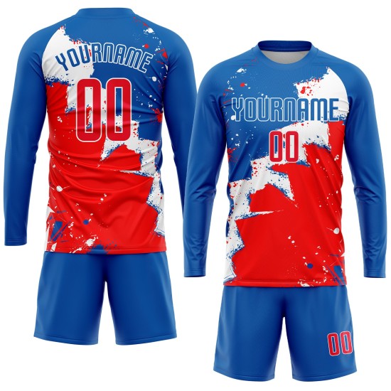 Uniform Soccer Royal Custom Sublimation Jersey Red-White Uniform Soccer Royal Custom Sublimation Jersey Red-White