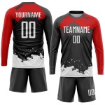 Uniform Soccer Black White-Red Custom Sublimation Jersey Uniform Soccer Black White-Red Custom Sublimation Jersey