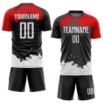 Uniform Soccer Black White-Red Custom Sublimation Jersey Uniform Soccer Black White-Red Custom Sublimation Jersey