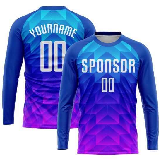 White Custom Light Uniform Pink Royal Blue-Hot Sublimation Soccer Jersey White Custom Light Uniform Pink Royal Blue-Hot Sublimation Soccer Jersey