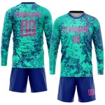 Pink-Royal Teal Custom Uniform Sublimation Jersey Soccer Pink-Royal Teal Custom Uniform Sublimation Jersey Soccer