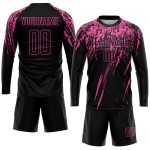 Black Uniform Jersey Soccer Sublimation Pink Custom Black Uniform Jersey Soccer Sublimation Pink Custom