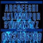 Blue Custom Flame Uniform Sublimation Royal-Light Black Jersey Soccer Blue Custom Flame Uniform Sublimation Royal-Light Black Jersey Soccer