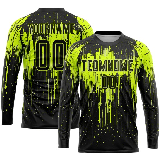 Green Jersey Uniform Neon Sublimation Soccer Custom Black Green Jersey Uniform Neon Sublimation Soccer Custom Black