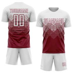 White Jersey Crimson Soccer Uniform Sublimation Custom White Jersey Crimson Soccer Uniform Sublimation Custom