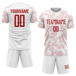 Sublimation White Soccer Custom Uniform Jersey Red Sublimation White Soccer Custom Uniform Jersey Red