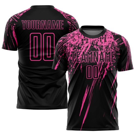 Black Uniform Jersey Soccer Sublimation Pink Custom Black Uniform Jersey Soccer Sublimation Pink Custom