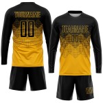 Sublimation Custom Soccer Gold Uniform Black Jersey Sublimation Custom Soccer Gold Uniform Black Jersey