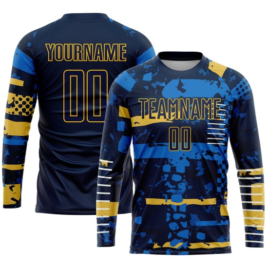 Custom Uniform Sublimation Jersey Navy Soccer Navy-Gold Custom Uniform Sublimation Jersey Navy Soccer Navy-Gold