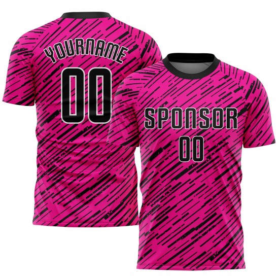 Sublimation Jersey Black-White Uniform Custom Soccer Pink Sublimation Jersey Black-White Uniform Custom Soccer Pink