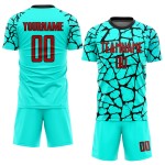 Uniform Soccer Sublimation Red-Black Jersey Custom Aqua Uniform Soccer Sublimation Red-Black Jersey Custom Aqua