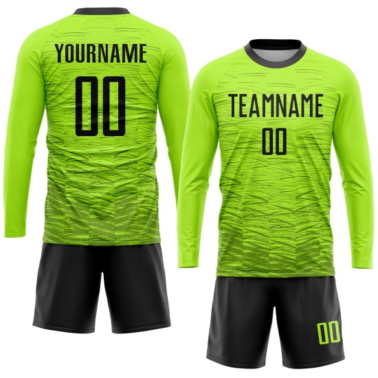 Uniform Green Custom Jersey Neon Black Soccer Sublimation Uniform Green Custom Jersey Neon Black Soccer Sublimation