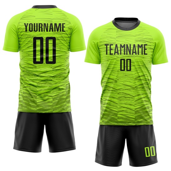 Uniform Green Custom Jersey Neon Black Soccer Sublimation Uniform Green Custom Jersey Neon Black Soccer Sublimation