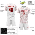 Sublimation White Soccer Custom Uniform Jersey Red Sublimation White Soccer Custom Uniform Jersey Red