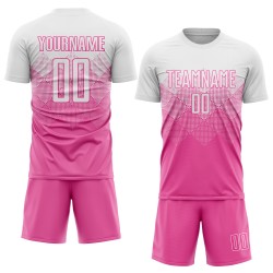 White Jersey Uniform Soccer Custom Sublimation Pink White Jersey Uniform Soccer Custom Sublimation Pink