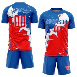 Uniform Soccer Royal Custom Sublimation Jersey Red-White Uniform Soccer Royal Custom Sublimation Jersey Red-White