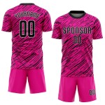 Sublimation Jersey Black-White Uniform Custom Soccer Pink Sublimation Jersey Black-White Uniform Custom Soccer Pink