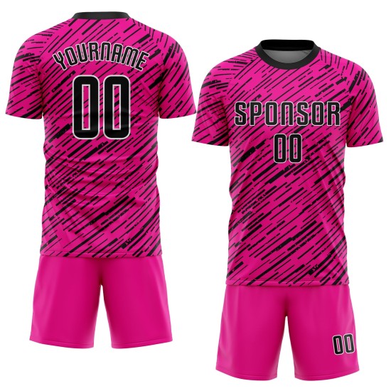 Sublimation Jersey Black-White Uniform Custom Soccer Pink Sublimation Jersey Black-White Uniform Custom Soccer Pink