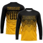 Sublimation Custom Soccer Gold Uniform Black Jersey Sublimation Custom Soccer Gold Uniform Black Jersey