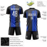Custom Jersey Soccer Uniform Black Sublimation White-Royal Custom Jersey Soccer Uniform Black Sublimation White-Royal